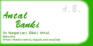 antal banki business card